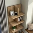 Scranton & Co 4-Shelf Wood Bookcase with Open Storage in Light Oak