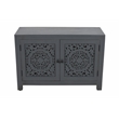 Scranton & Co 2-Door Solid Wood Accent Cabinet with Carved Doors in Gray