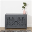 Scranton & Co 2-Door Solid Wood Accent Cabinet with Carved Doors in Gray