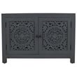 Scranton & Co 2-Door Solid Wood Accent Cabinet with Carved Doors in Gray