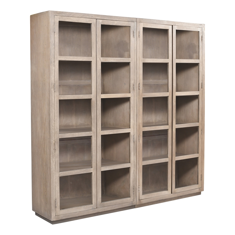 Scranton & Co Reclaimed Wood Bookcase in Light Ash Ivory with 8 Shelves