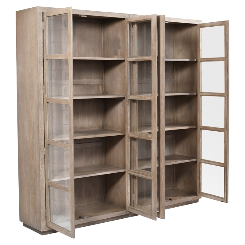 Scranton & Co Reclaimed Wood Bookcase in Light Ash Ivory with 8 Shelves