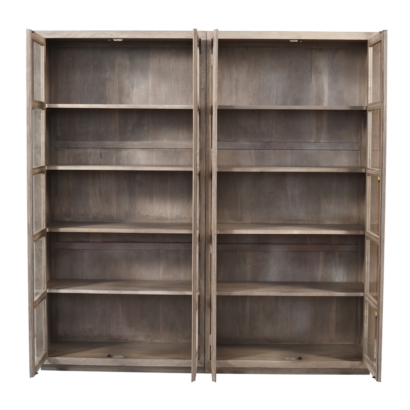 Scranton & Co Reclaimed Wood Bookcase in Light Ash Ivory with 8 Shelves