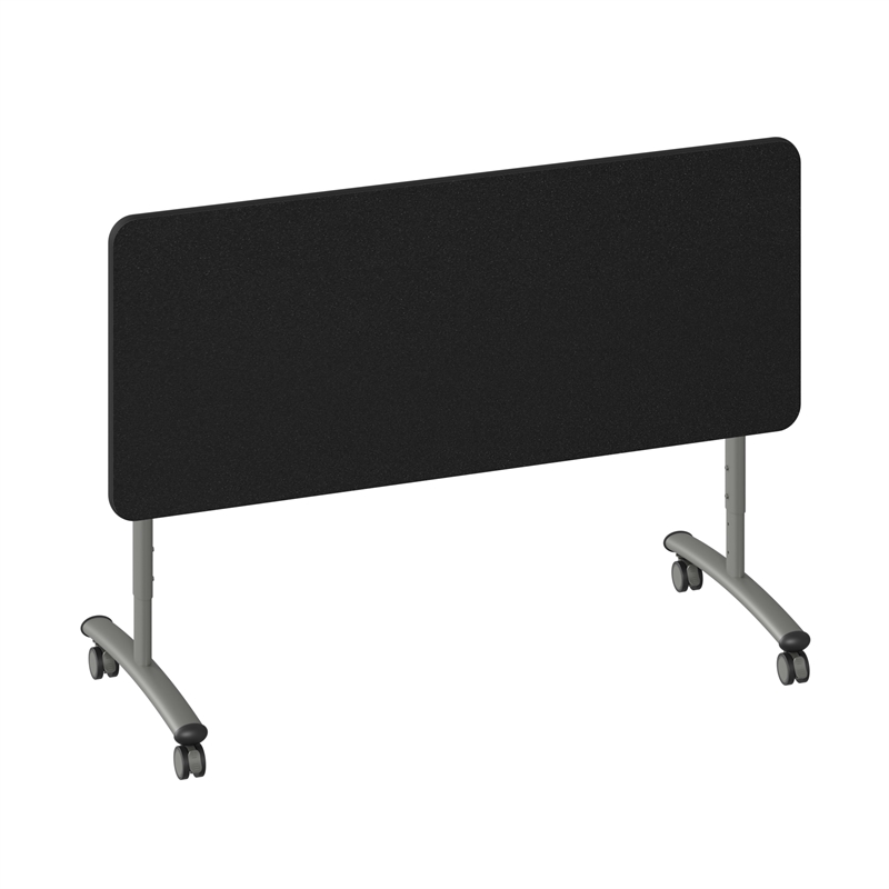 Scranton & Co Sit to Stand Flip Top Table in Black Laminate 30x60