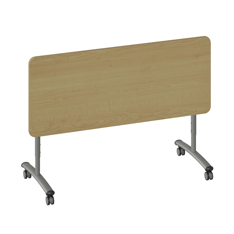 Scranton & Co Sit to Stand Flip Top Table Wood Laminate Maple 30x72