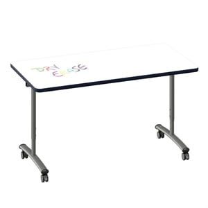 Scranton & Co Flip Top Table Adjustable Markerboard Laminate Frosty White