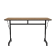 Scranton & Co Adjustable Flip Top Table in Medium Oak Wood Laminate