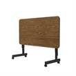 Scranton & Co Adjustable Flip Top Table in Medium Oak Wood Laminate
