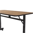 Scranton & Co Adjustable Flip Top Table in Medium Oak Wood Laminate