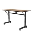 Scranton & Co Adjustable Flip Top Table in Medium Oak Wood Laminate