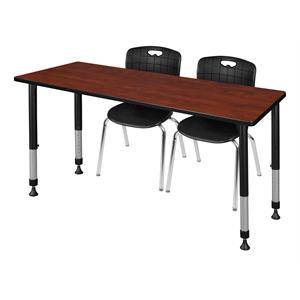 Scranton & Co 60&quot x 24&quot Adjustable Table with 2 Andy Chairs in Cherry