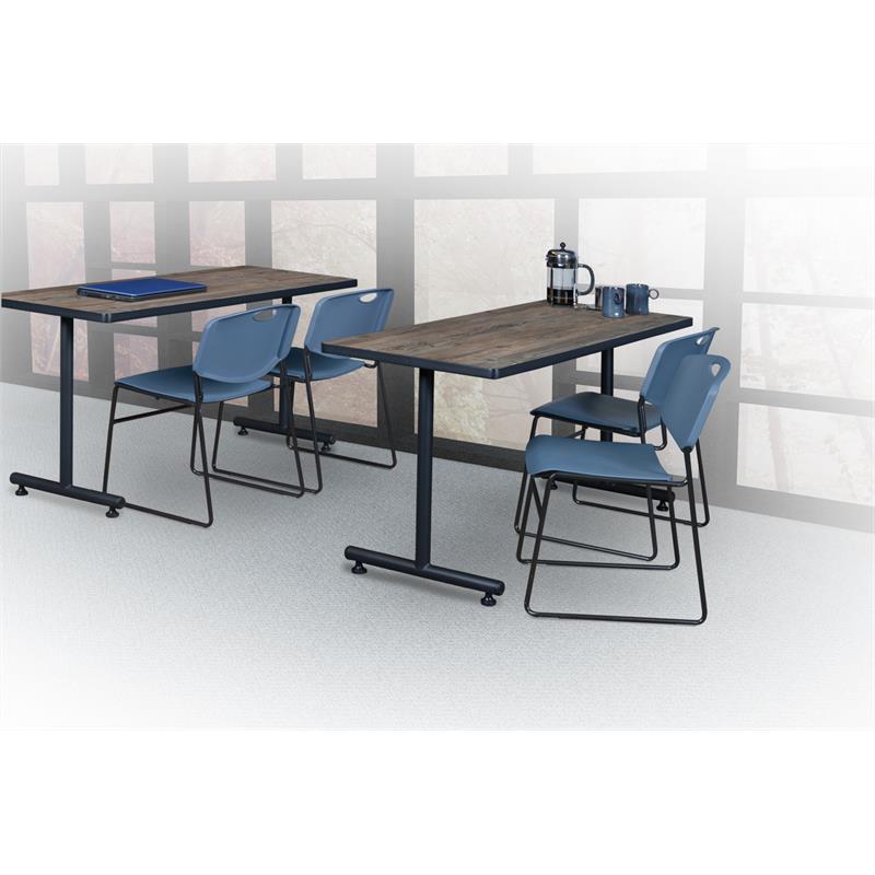 Scranton & Co Zeng Stack Chair 50 Pack in Durable Blue Finish