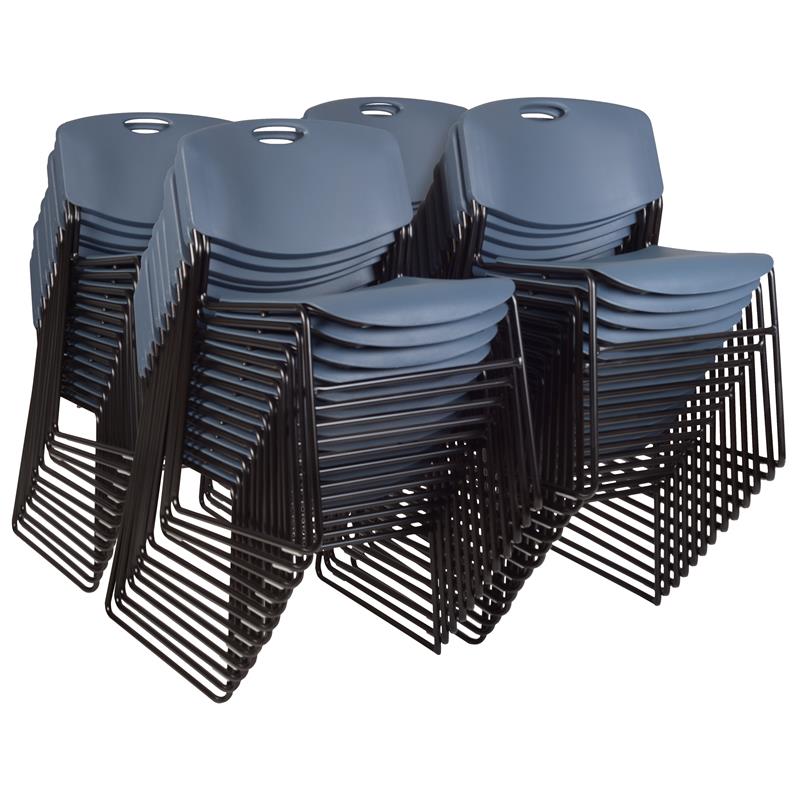 Scranton & Co Zeng Stack Chair 50 Pack in Durable Blue Finish