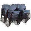 Scranton & Co Zeng Stack Chair 50 Pack in Durable Blue Finish