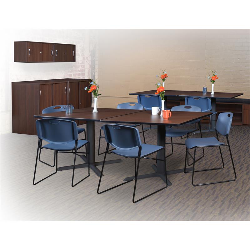 Scranton & Co Zeng Stack Chair 8 Pack in Durable Blue Finish