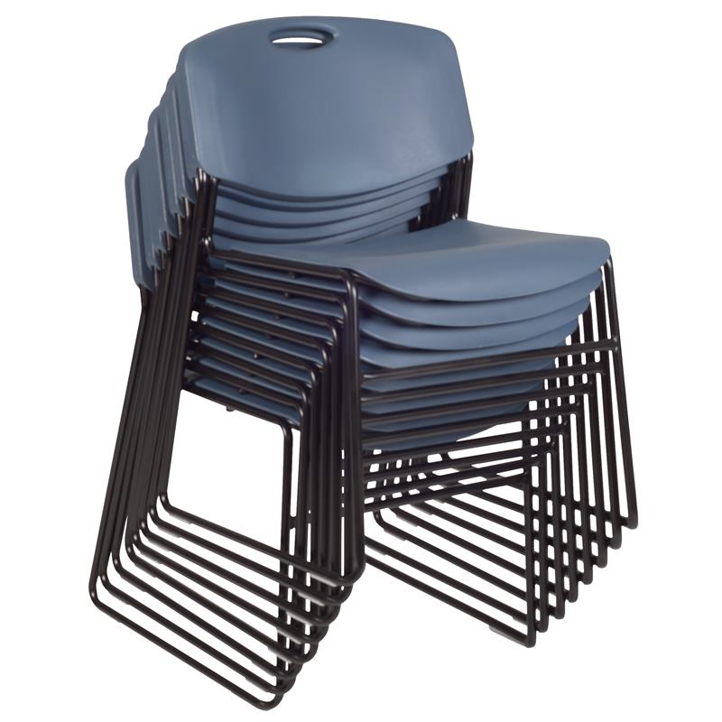 Scranton & Co Zeng Stack Chair 8 Pack in Durable Blue Finish