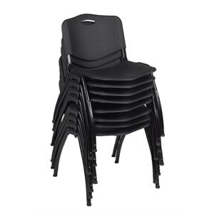 Scranton & Co 'M' Stack Chair 8 Pack in Durable Black Plastic Finish