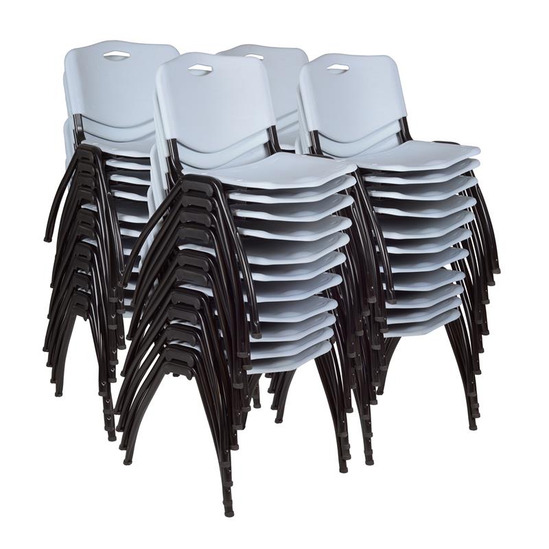 Scranton & Co 'M' Stack Chair 40 Pack in Durable Grey Plastic Finish