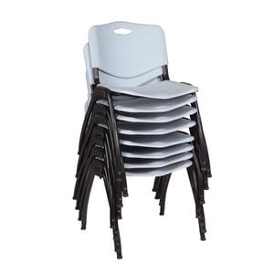 Scranton & Co 'M' Stack Chair 8 Pack in Durable Grey Plastic Finish