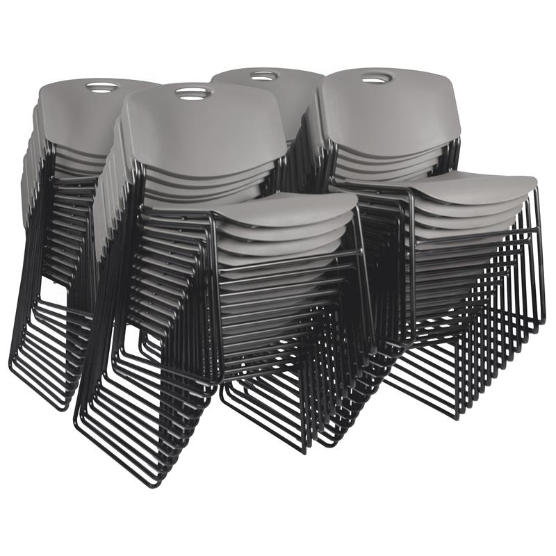 Scranton & Co Zeng Stack Chair 50 Pack in Durable Grey Finish