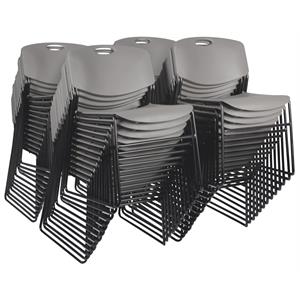 Scranton & Co Zeng Stack Chair 50 Pack in Durable Grey Finish