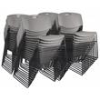 Scranton & Co Zeng Stack Chair 50 Pack in Durable Grey Finish