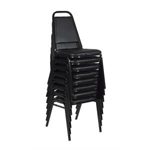 Scranton & Co Restaurant Stack Chair 8 Pack in Classic Black