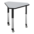 Scranton & Co Collaborative Desk with Casters in Grey Wood Laminate