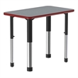 Scranton & Co Wood Collaborative Desk with Adjustable Height in Grey