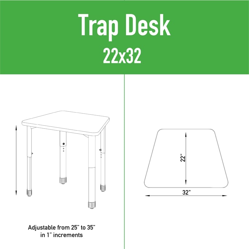 Scranton & Co Collaborative Desk with Casters in Oak Wood Laminate