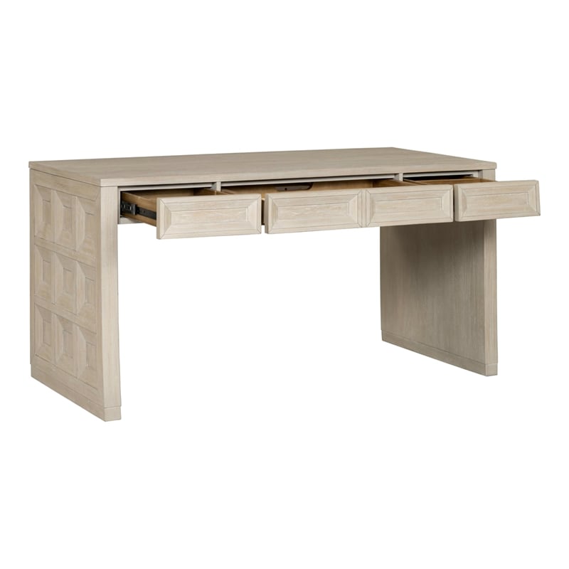 Scranton & Co Rubberwood Writing Desk with Drawers in Tawny Brown