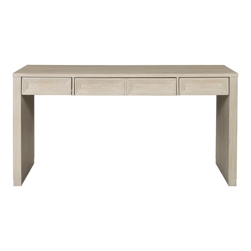 Scranton & Co Rubberwood Writing Desk with Drawers in Tawny Brown