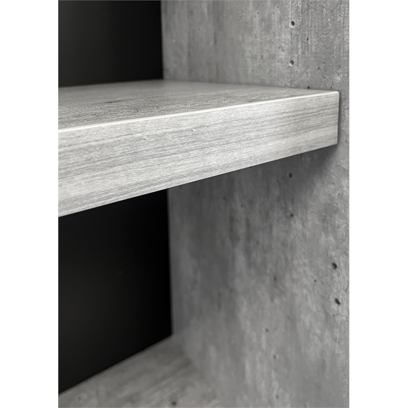 Scranton & Co Modern 4-Shelf Bookcase with Concrete Gray Wood Laminate