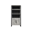 Scranton & Co Wood Laminate Bookcase with Doors in Concrete Gray