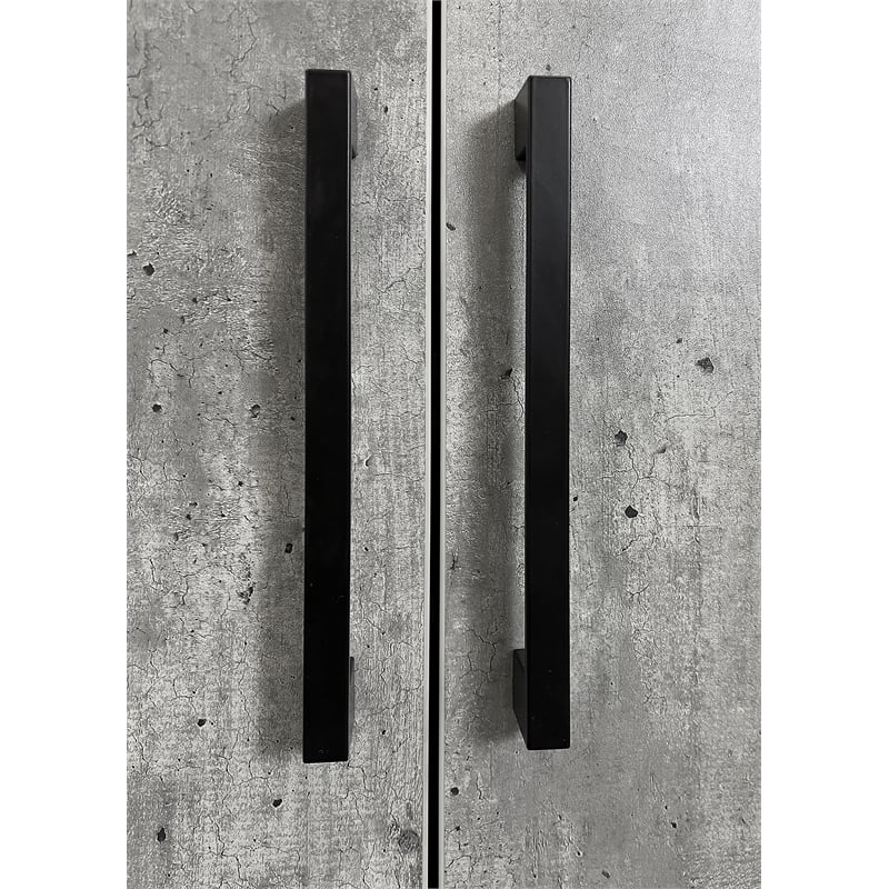 Scranton & Co Wood Laminate Bookcase with Doors in Concrete Gray