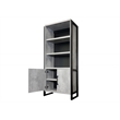 Scranton & Co Wood Laminate Bookcase with Doors in Concrete Gray