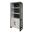 Scranton & Co Wood Laminate Bookcase with Doors in Concrete Gray