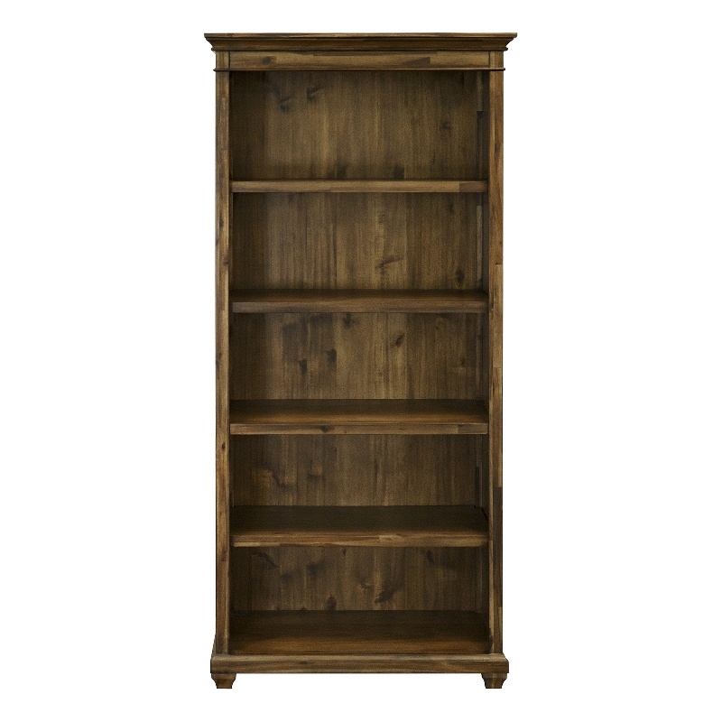 Scranton & Co Open Bookcase Wood Distressed Brown with Adjustable Shelves