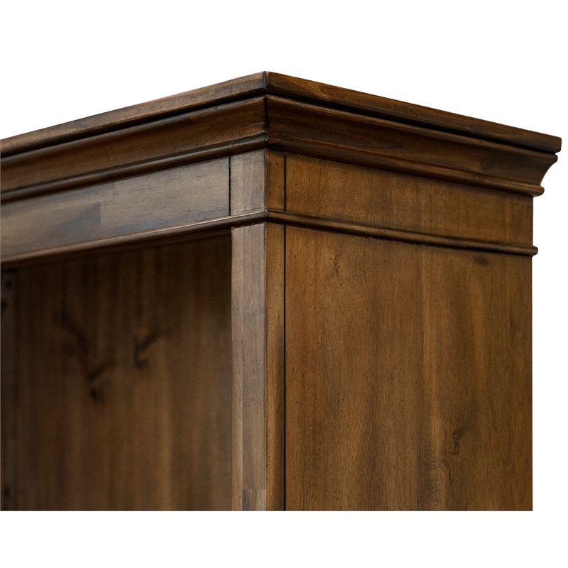 Scranton & Co Open Bookcase Wood Distressed Brown with Adjustable Shelves