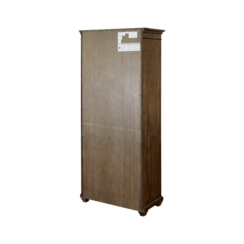 Scranton & Co Open Bookcase Wood Distressed Brown with Adjustable Shelves