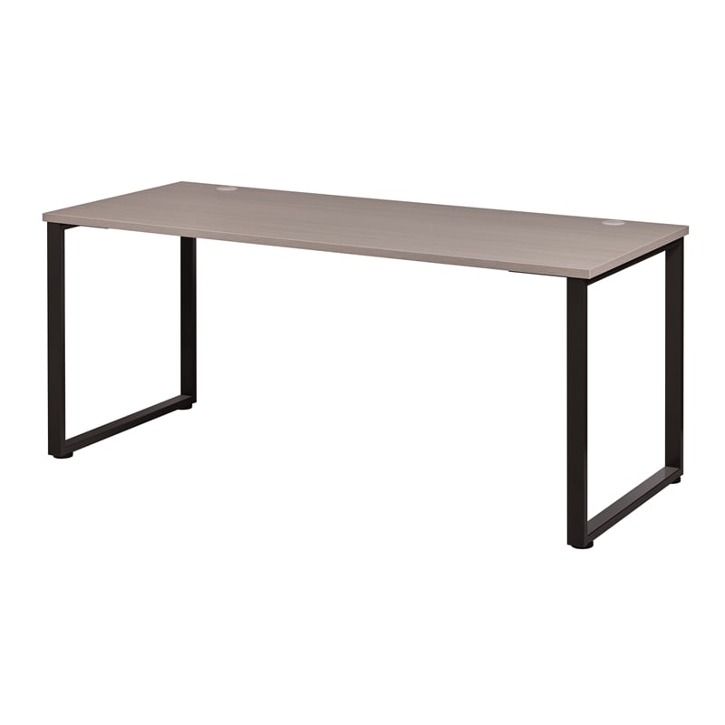 Scranton & Co Open Metal Desk with Gray Elm Top in 60