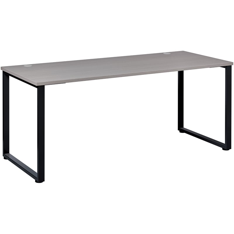 Scranton & Co Open Metal Desk with Gray Elm Top in 60