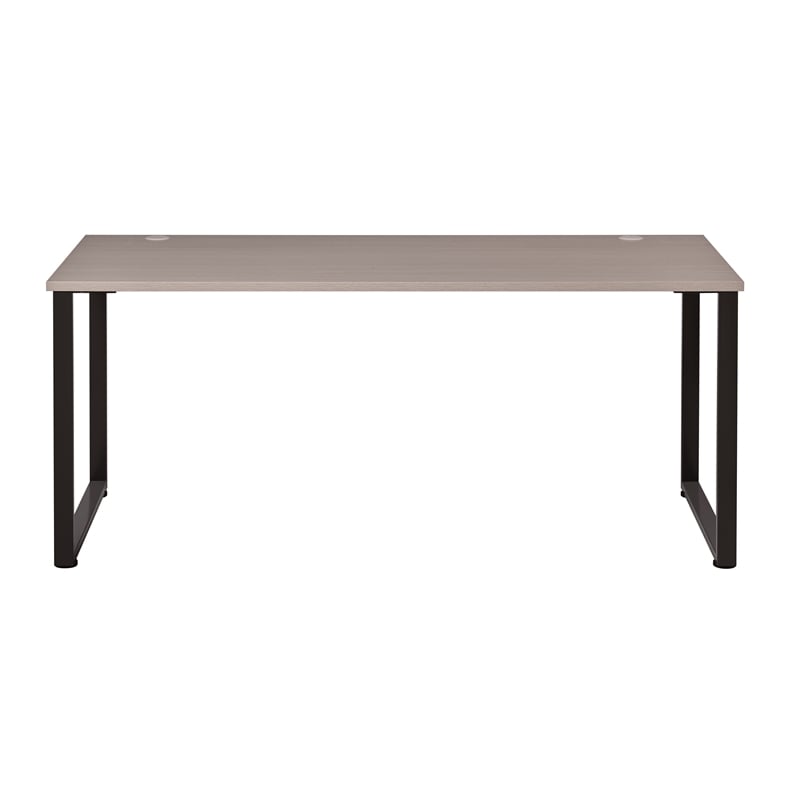Scranton & Co Open Metal Desk with Gray Elm Top in 60
