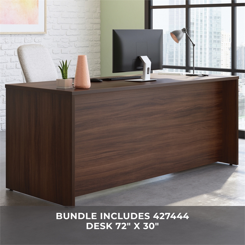 Scranton & Co Engineered Wood 72 in x 30 in Desk with Return in Noble Elm