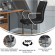 Scranton & Co Faux Leather Mid-Back Office Chair in Black and Chrome