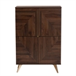 Scranton & Co Mid-Century Shoe Cabinet with 6 Shelves in Walnut Brown