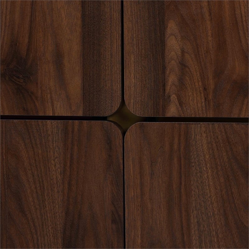 Scranton & Co Mid-Century Shoe Cabinet with 6 Shelves in Walnut Brown