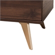 Scranton & Co Mid-Century Shoe Cabinet with 6 Shelves in Walnut Brown