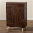 Scranton & Co Mid-Century Shoe Cabinet with 6 Shelves in Walnut Brown