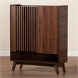 Scranton & Co 7-Shelf Wood Shoe Cabinet in Walnut Brown Finish